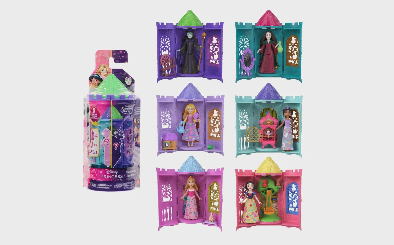 Disney Princess & Villain Tower Surprise Dolls & Accessories Set