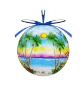 Palm trees Sunset 3" Ball Ornament