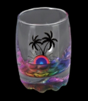 Bubble Shot Glass Palm Design Multi Color Bottom