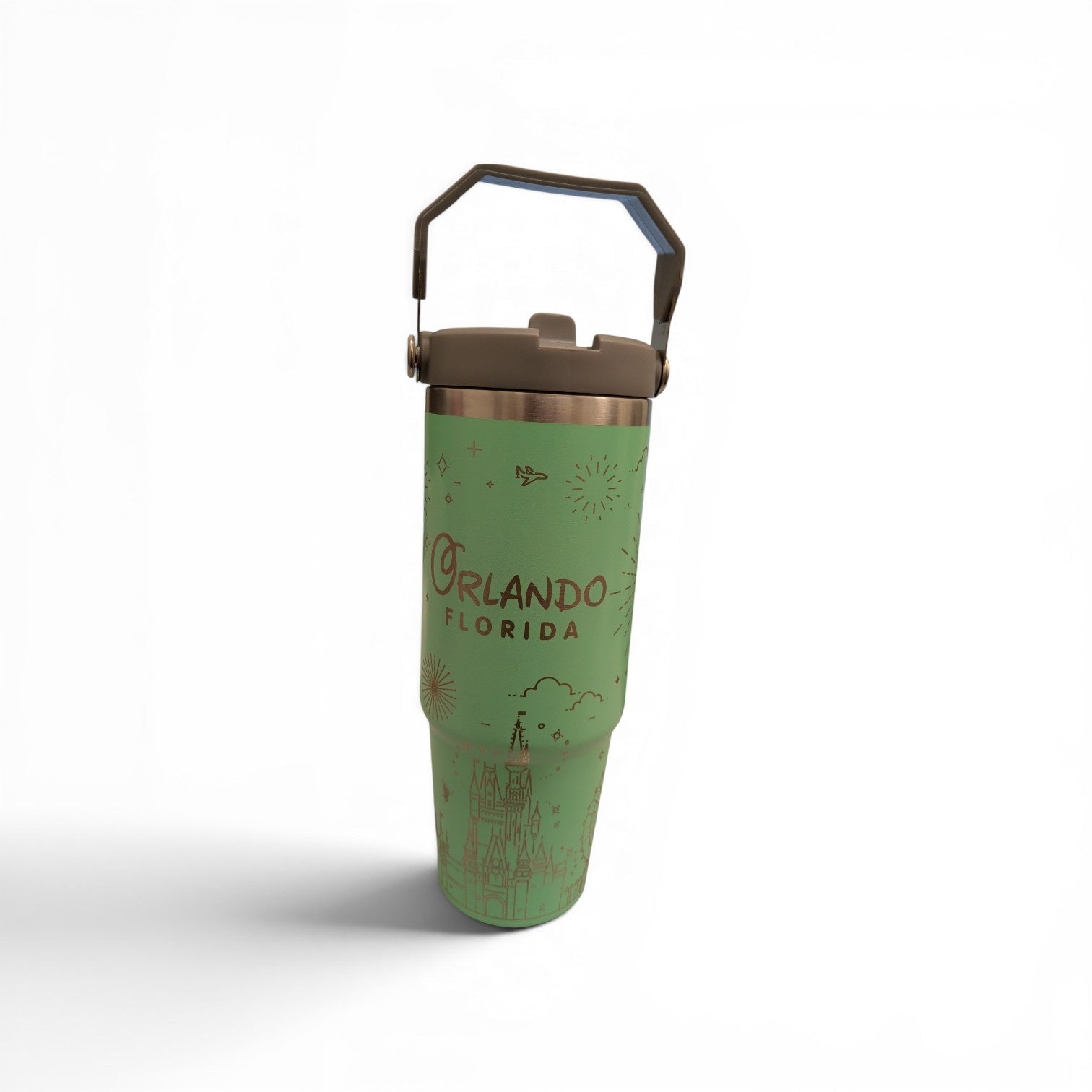 Orlando Florida Castle Tumbler with a Handle