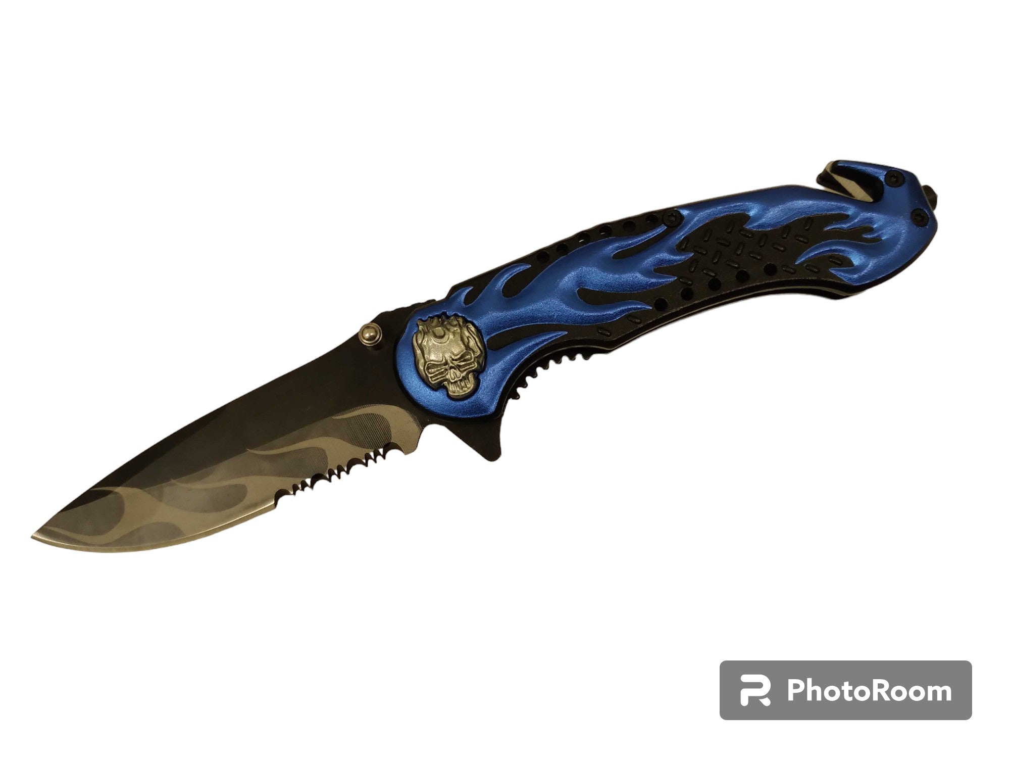 Blue Snake Eye Spring Assisted Knife