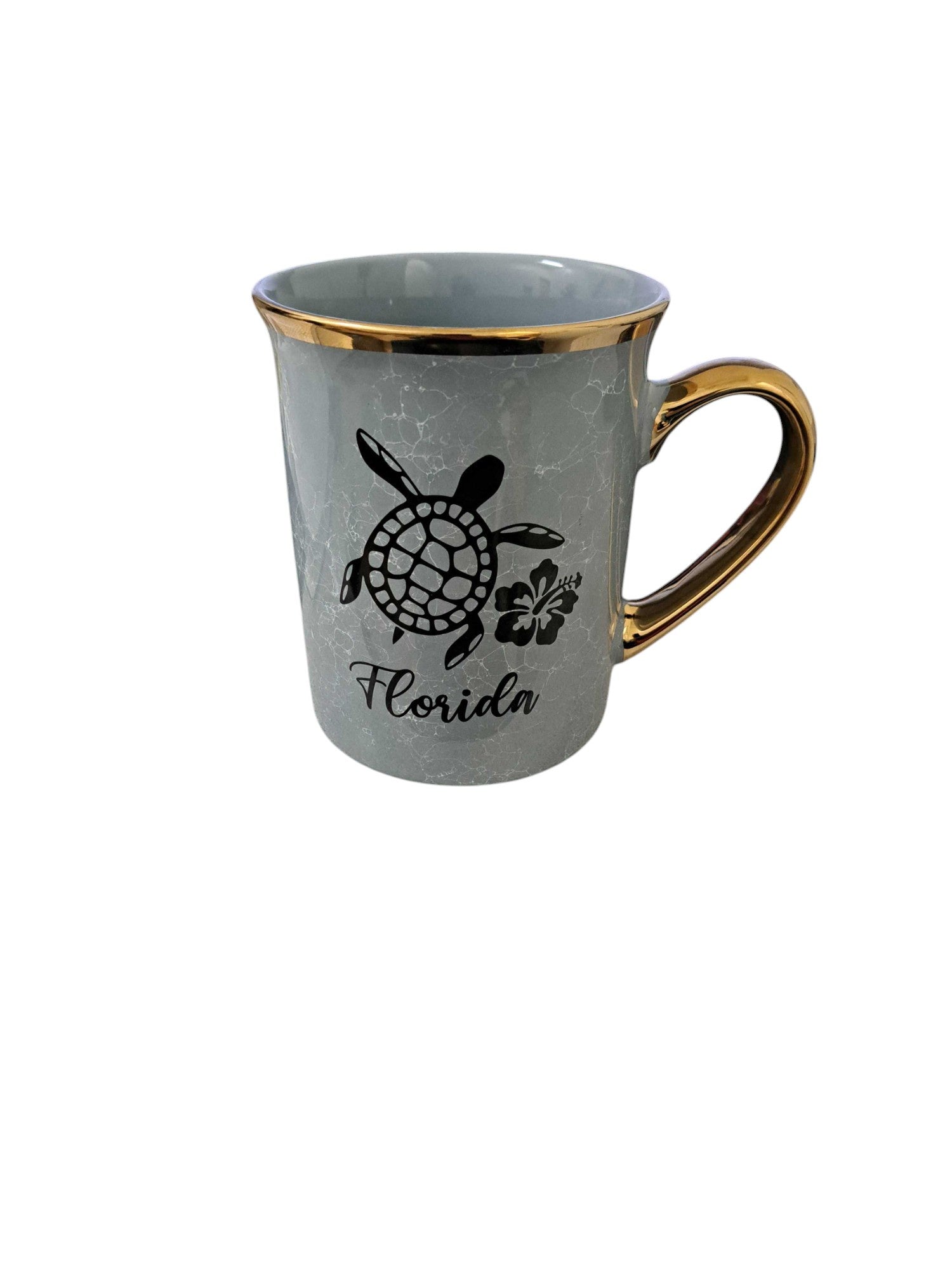 Gold Rim Campfire Florida Mug 17 oz Turtle Asst