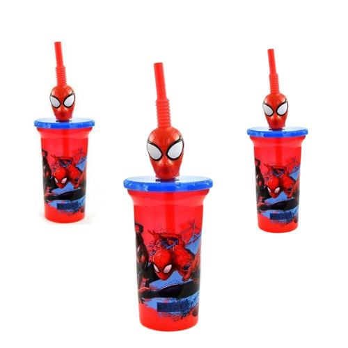 3 PACK- Zak BPA Free 15 oz Buddy Sip Tumbler w/ Lid & Straw Spider man Spiderman