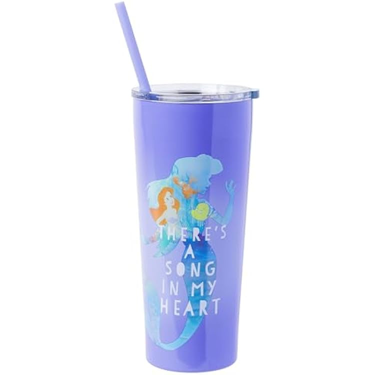 The Little Mermaid "There's a Song in My Heart" with Straw, 22 Ounces