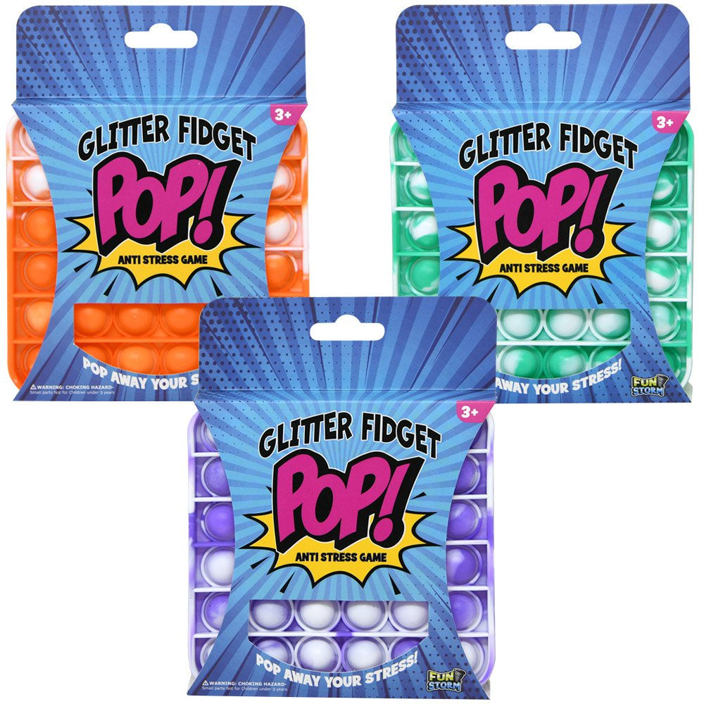 Square Fidget Pop Marble Version on hang card