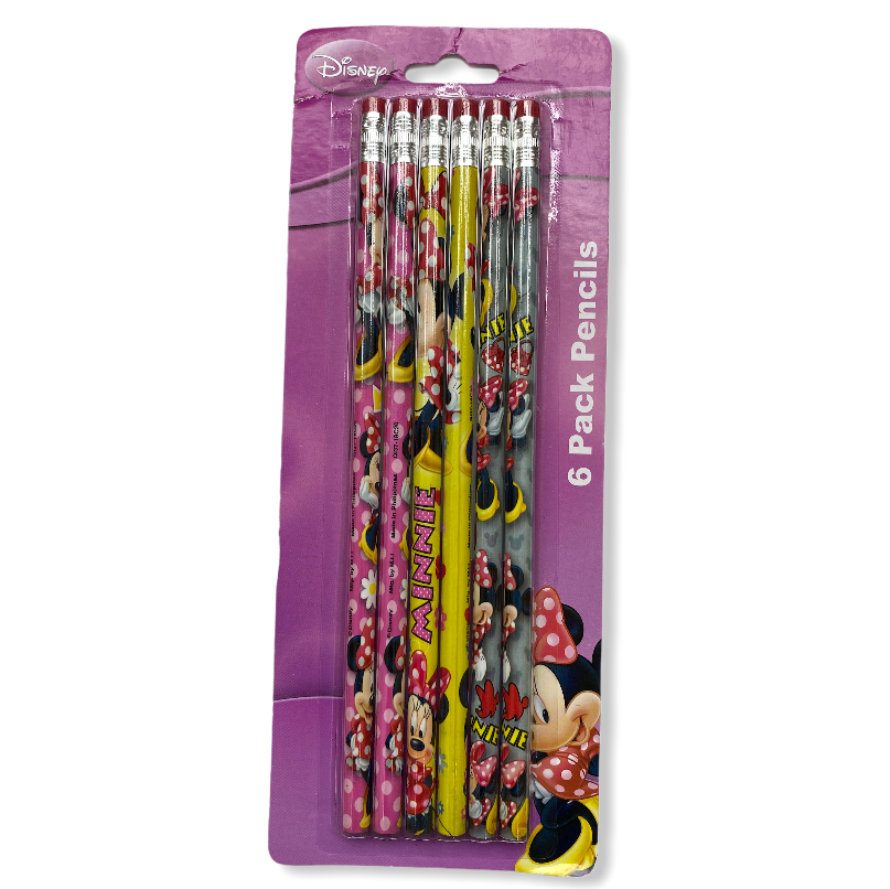 6 PK MINNIE PENCIL GARDED