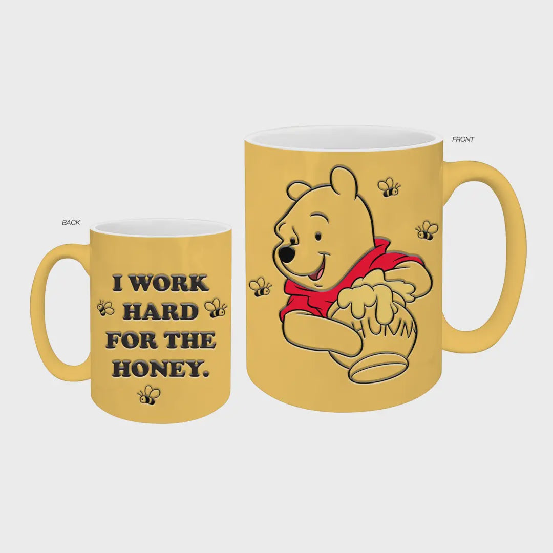 Disney Winnie the Pooh Hard For The Honey Outline Wax Resist 17oz Ceramic Mug