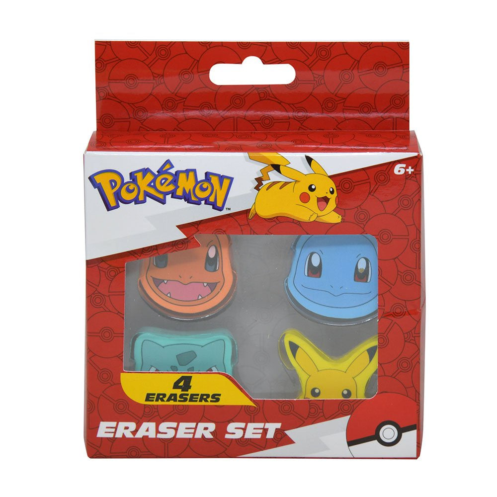 Pokemon 4pk Shaped Erasers in Box