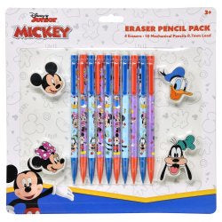 Mickey, Minnie & Friends 10pk Mechanical Pencils w/ 4 Shaped Erasers