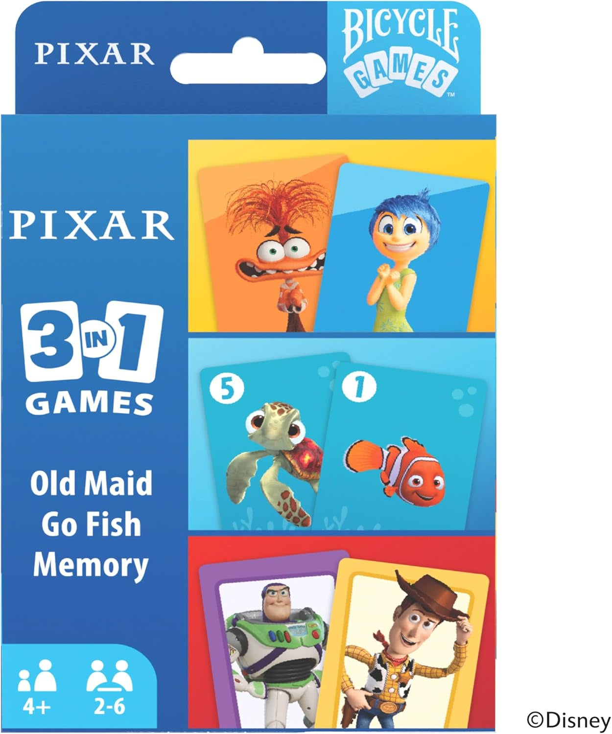 Bicycle Disney and Pixar 3-in-1 Card Games,