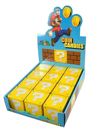 Super Mario Question Mark Tin w/ Coin Shaped Candies