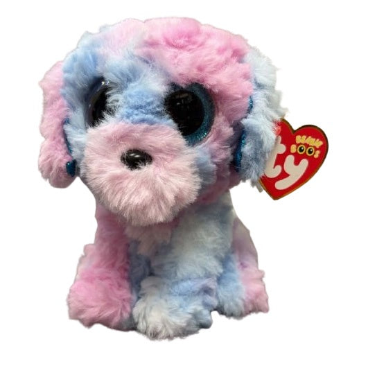 TY Beanie Baby (Boos) - FLORA the Pink Multi Dog