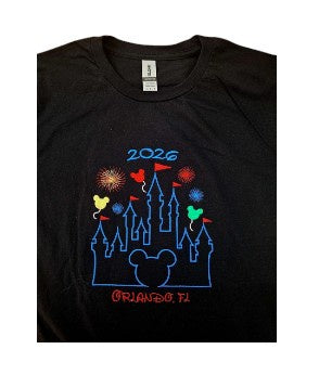 2026 Orlando Mickey Castle T-Shirt Black