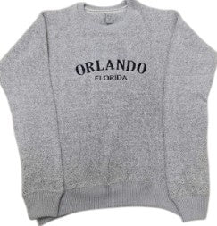 Orlando Crew Neck Embroidery Sweatshirt Salt/Pepper