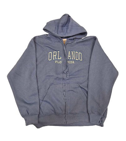 Denim Zipper Front Long Sleeves Hooded Jacket