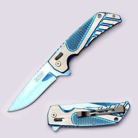 Dark Fantasy Blades Spring Assist Knife w/Axis Lock Blue