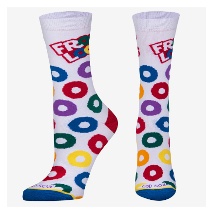 Froot Loops Flavors- Womens Crew Folded Socks