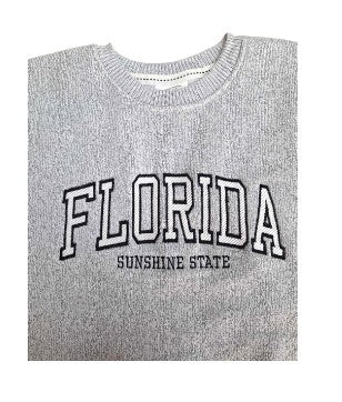 Florida Nantucket Fleece Crew Neck Pullover Salt & Pepper
