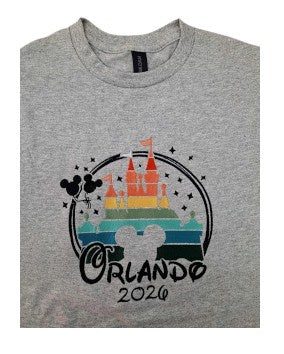 2026 Orlando Mickey Rainbow Castle Sports Grey T-Shirt
