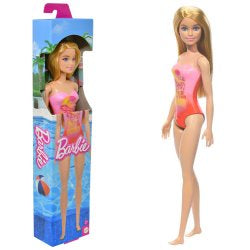 Barbie Pink & Red Bathing Suit Beach Doll