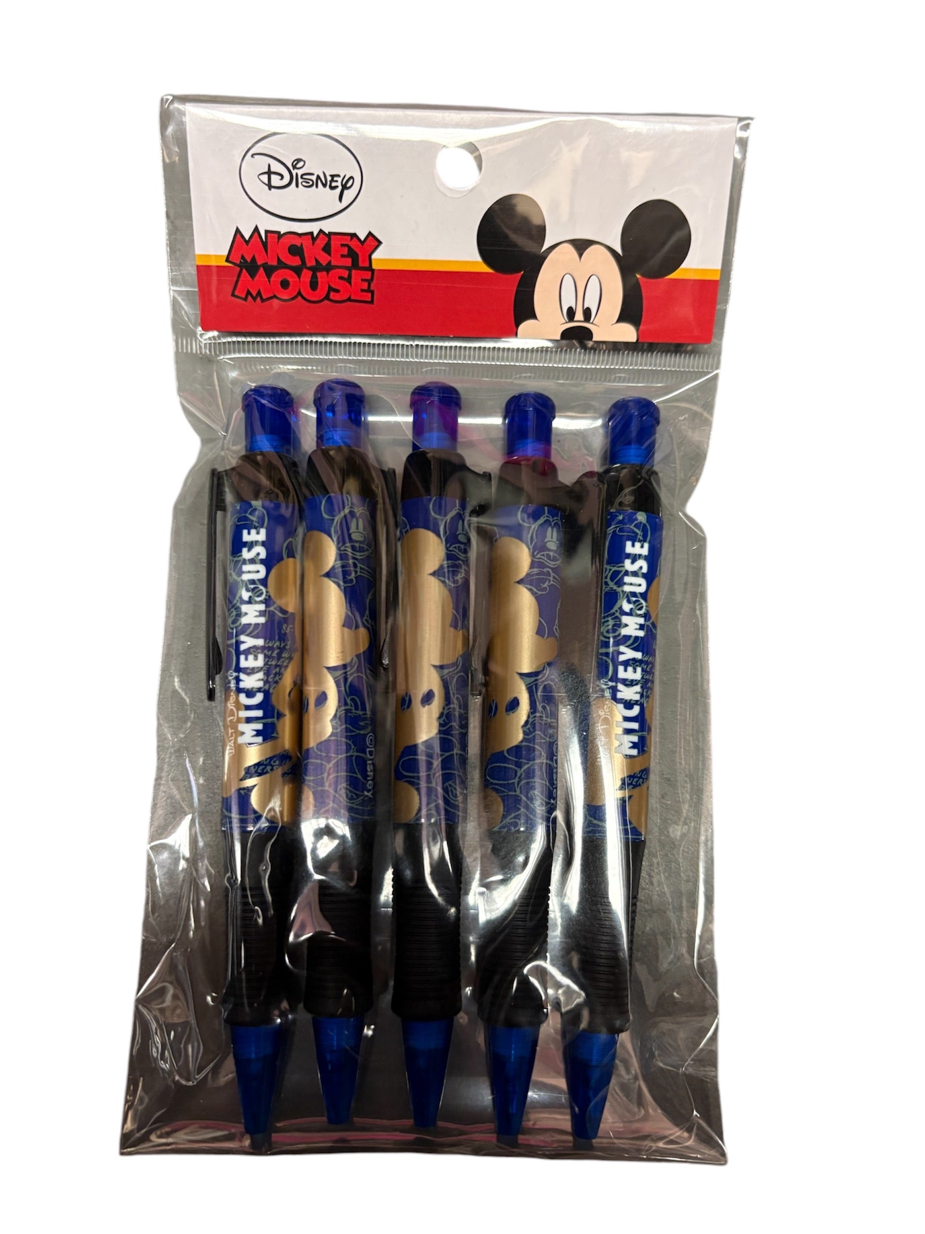 Mickey Mouse 5pcs / Pack Retractable Ball Pen Disney Blue
