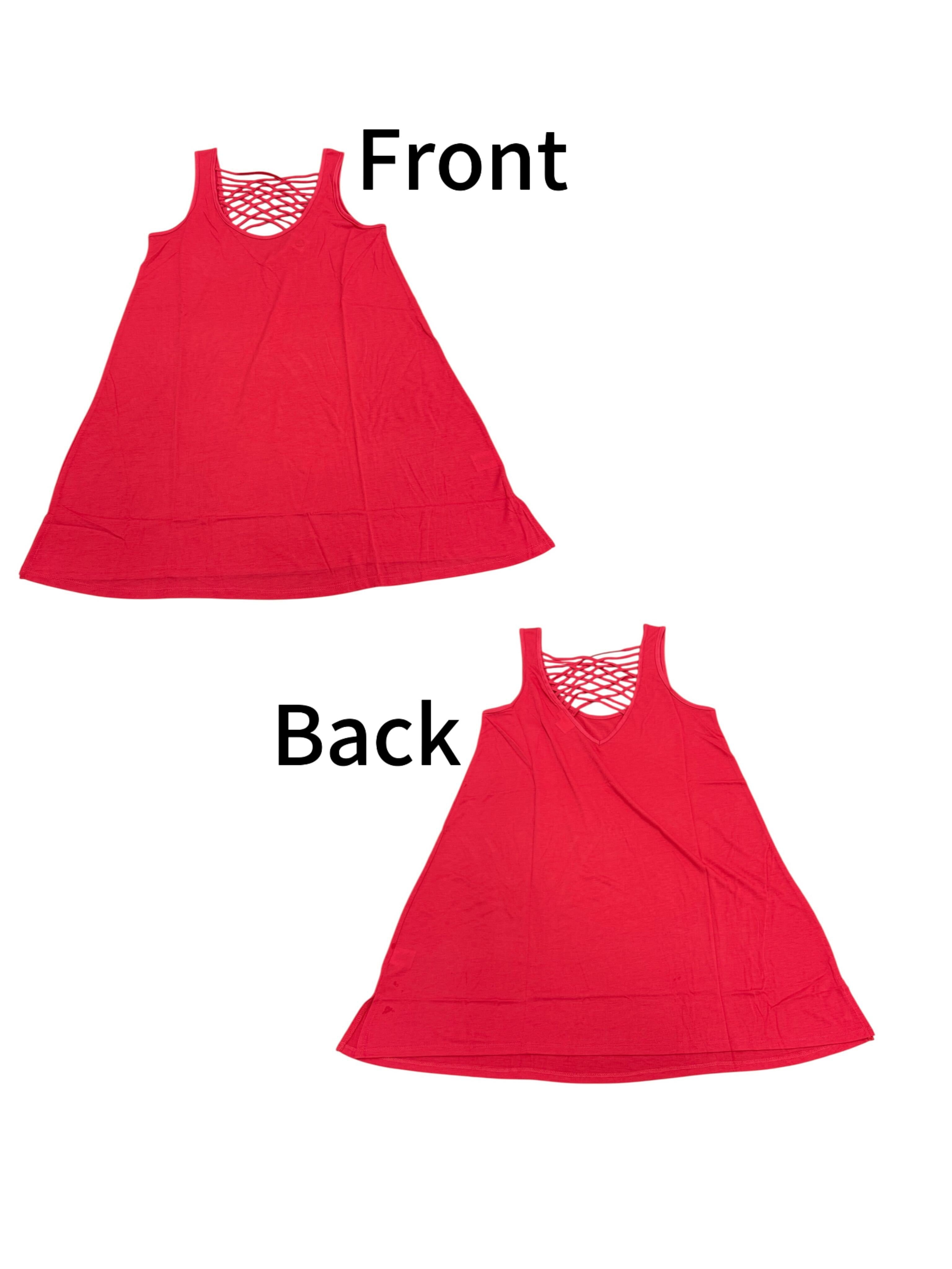 Womens Super Soft Tank Dress W. Interlaced Back