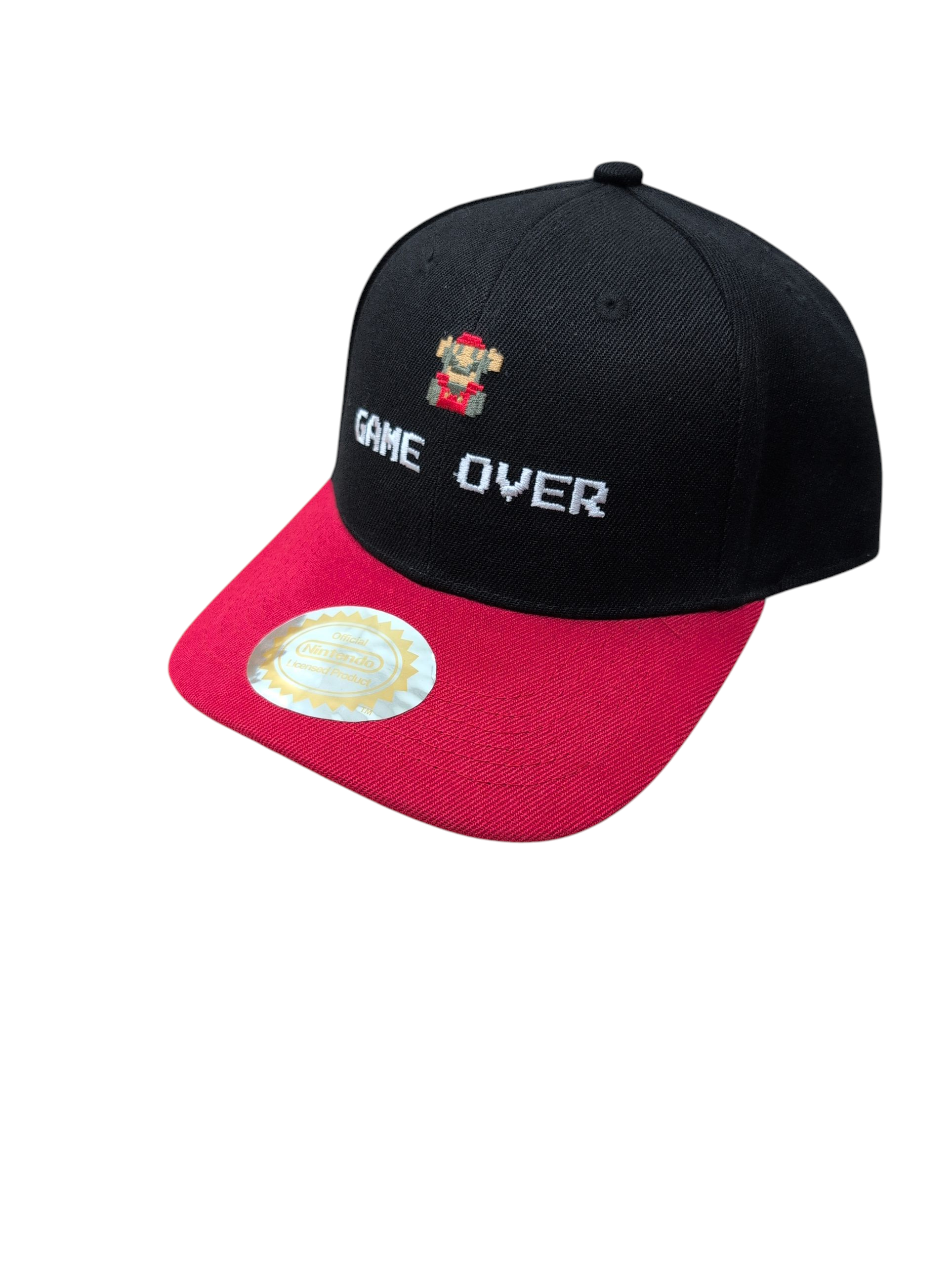 Super Mario "it Game Over" Embroidery Detail Black Cap