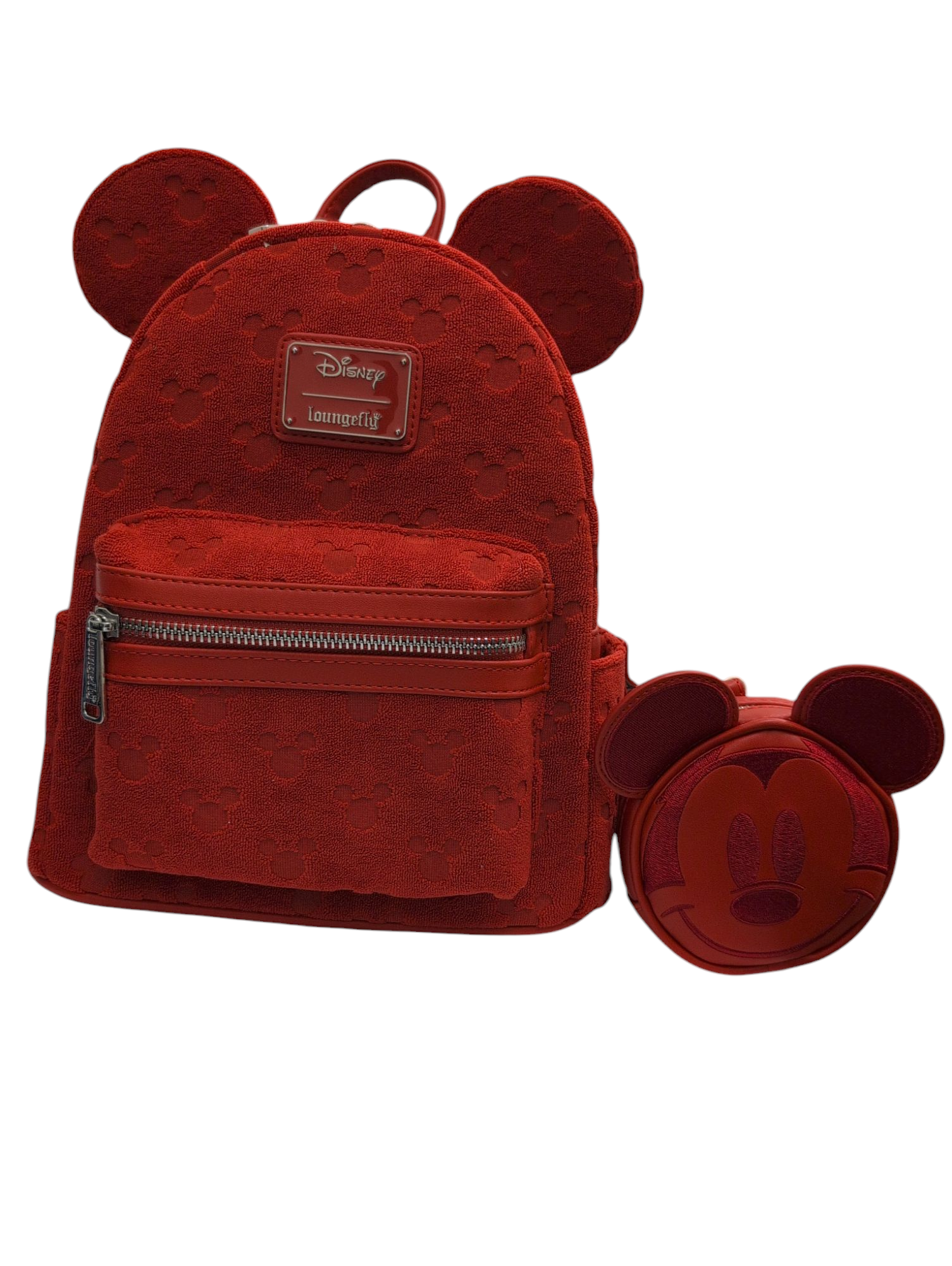 Mickey Ears Burnout Mini Red Backpack/ W a Coin Purse