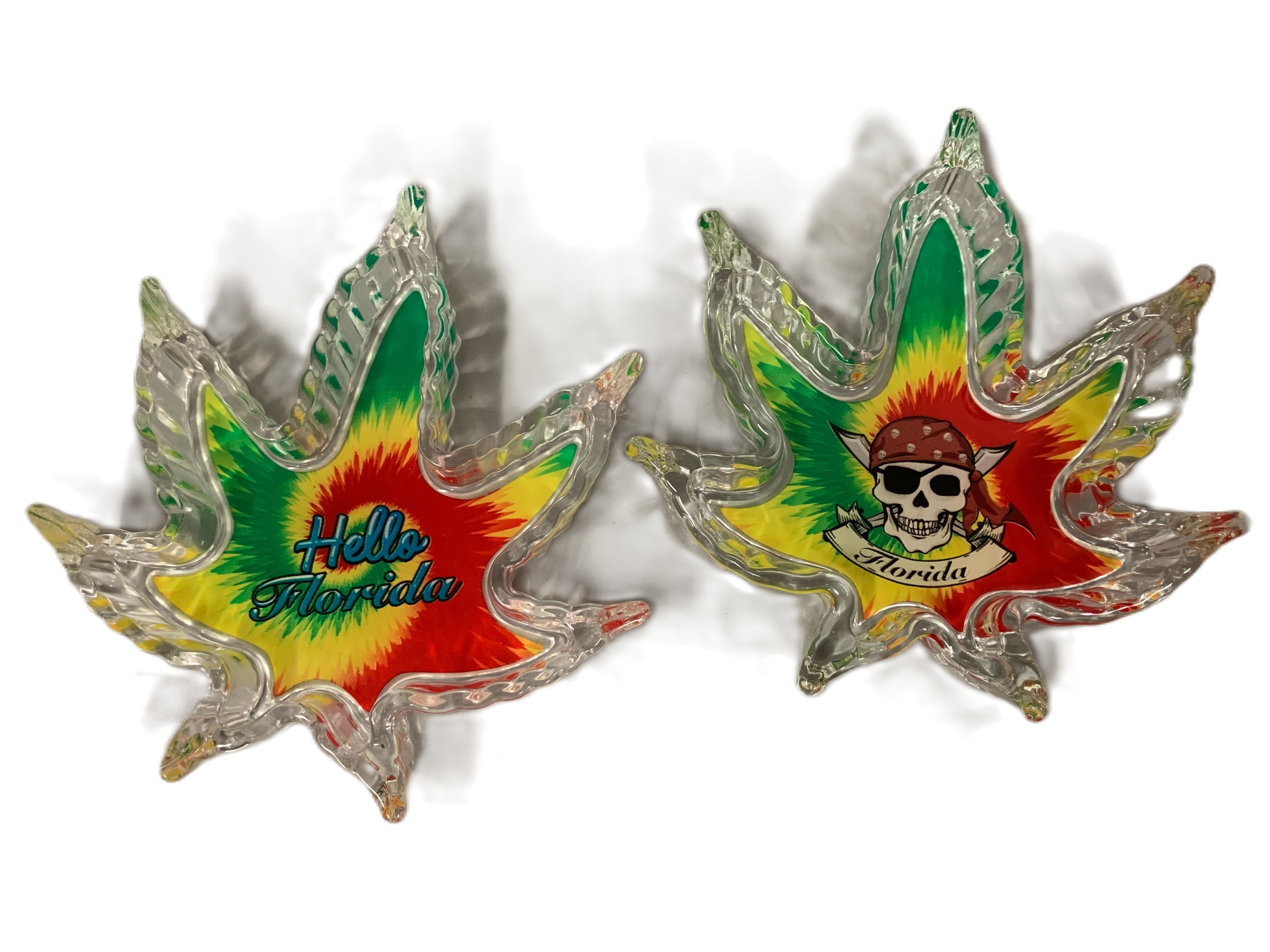 Florida Tye-Dye Leaf Shaped Ashtray Asst.