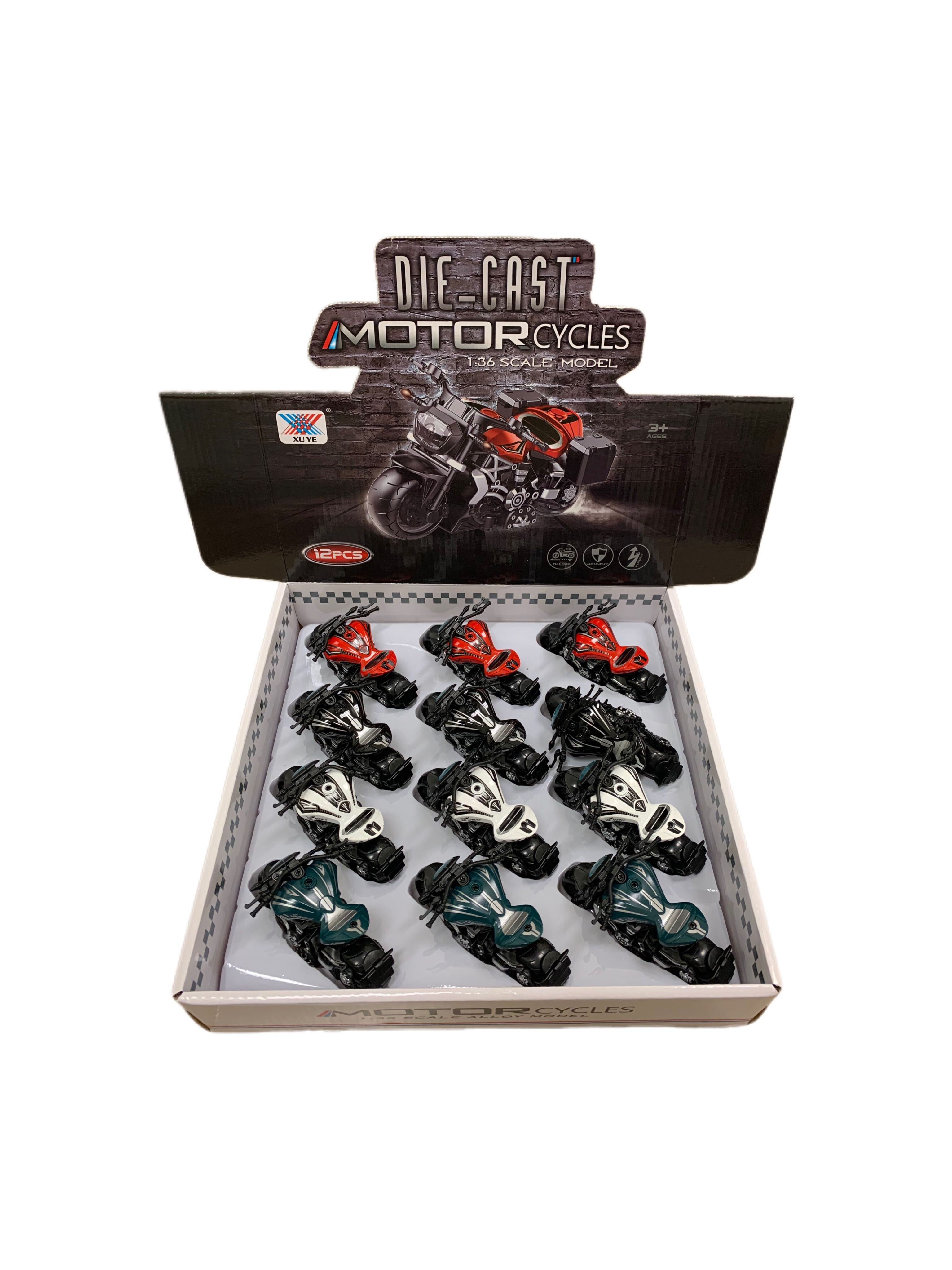 Die Cast Pull-Back Motorcycle Asst. 1pc