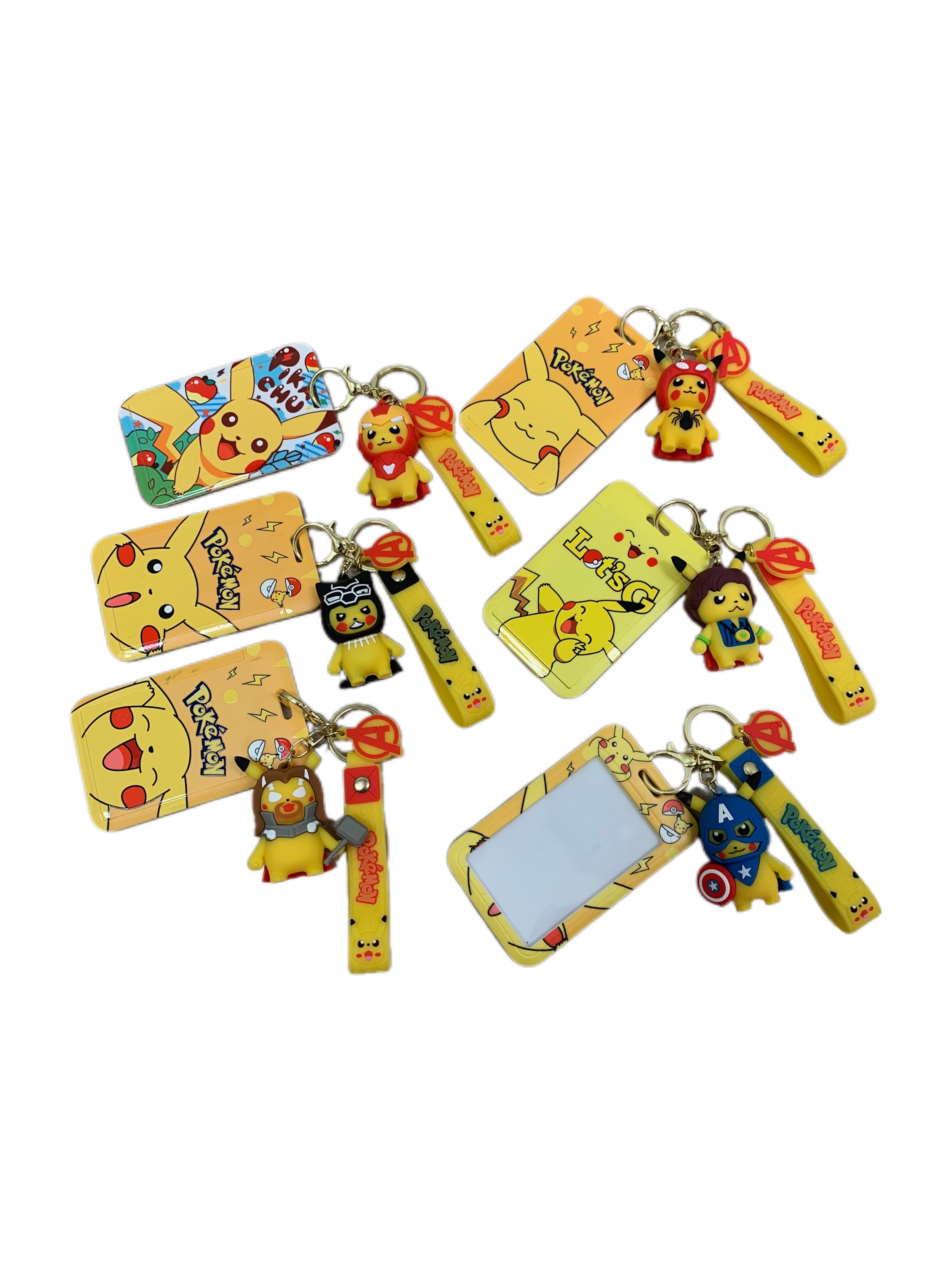 Pikachu as Avengers Keychain w/ ID Holder