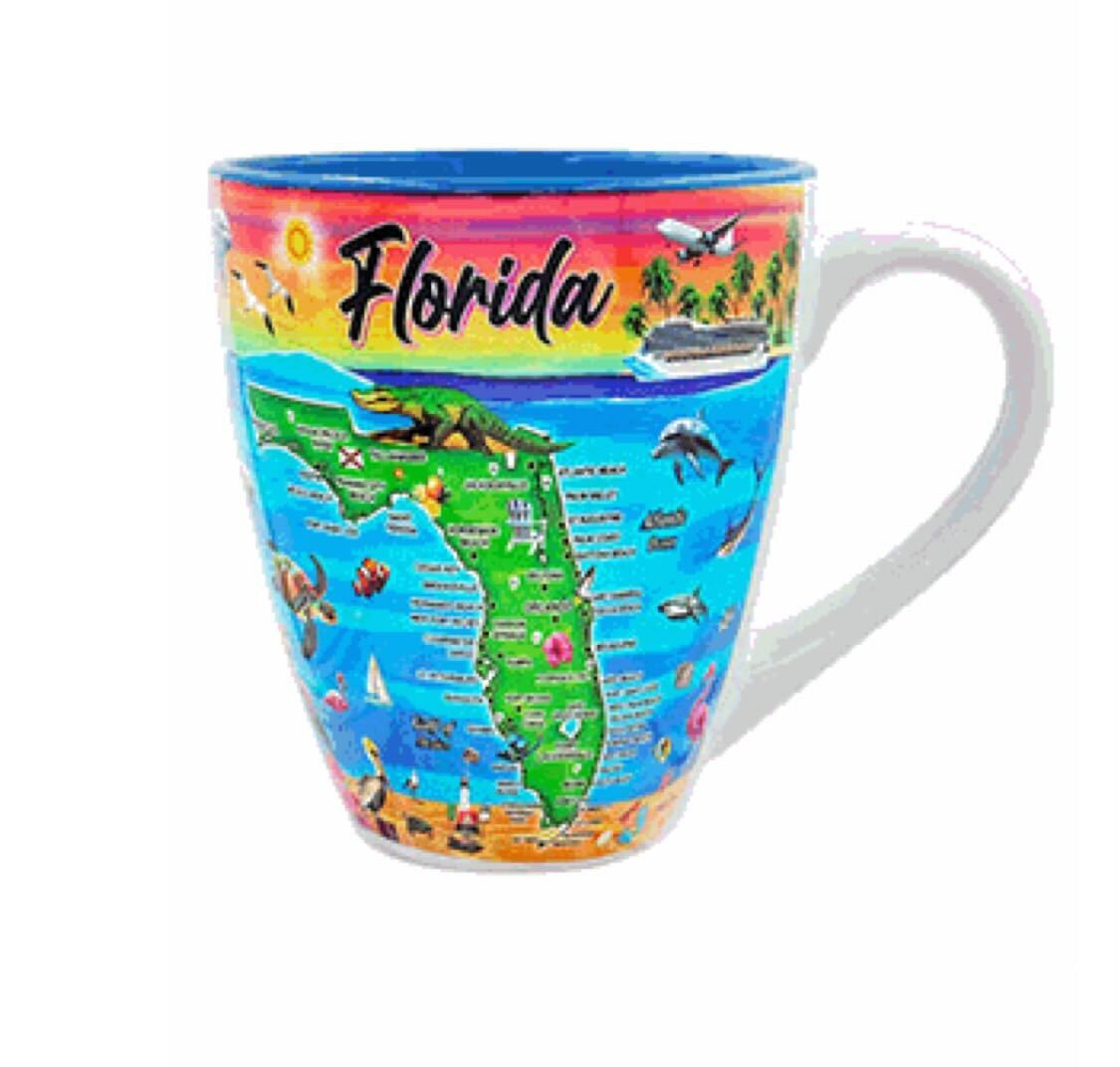 FLORIDA MAP TAPERED MUG