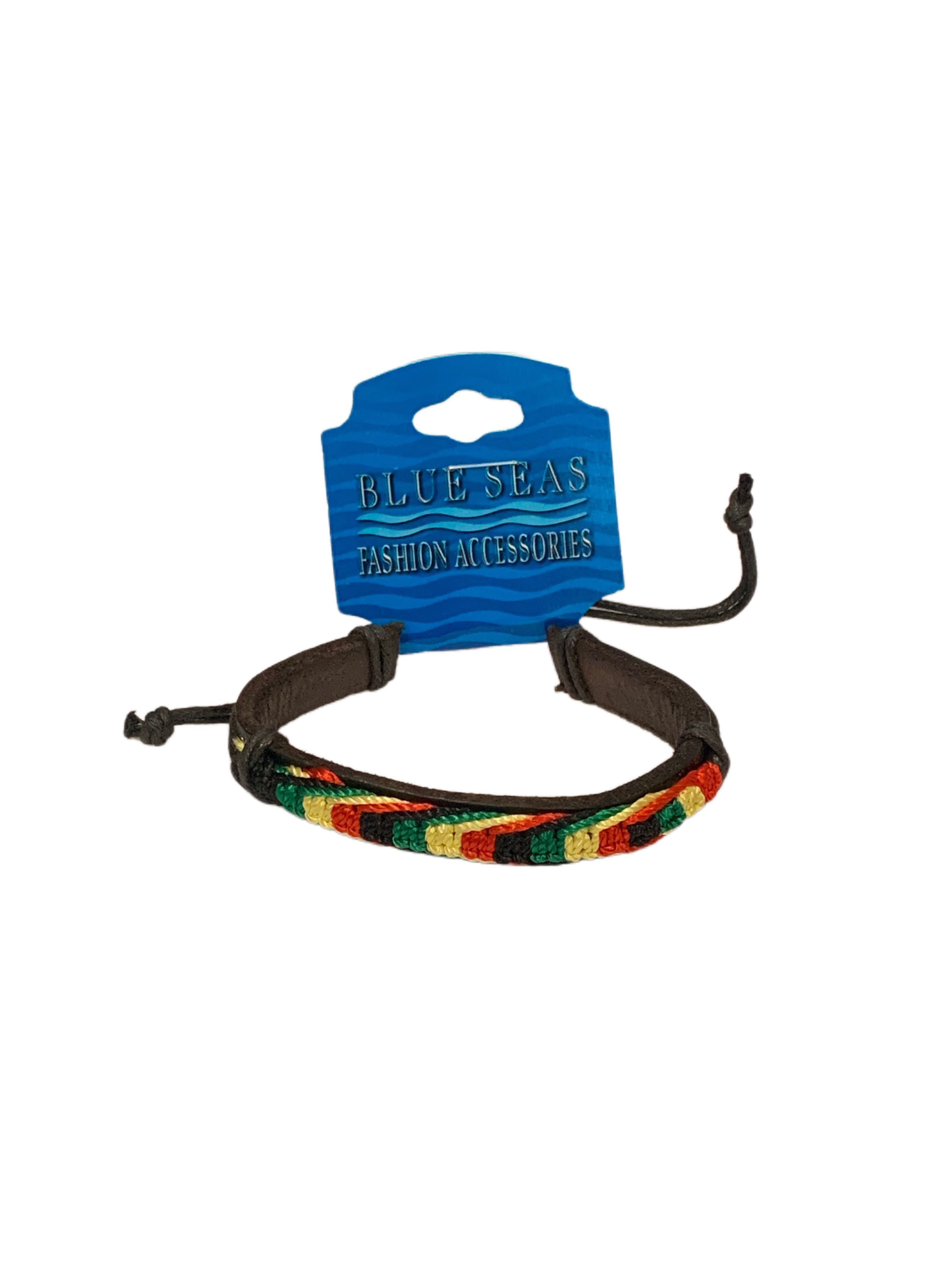 RASTA ADJUSTABLE LEATHER BRACELET