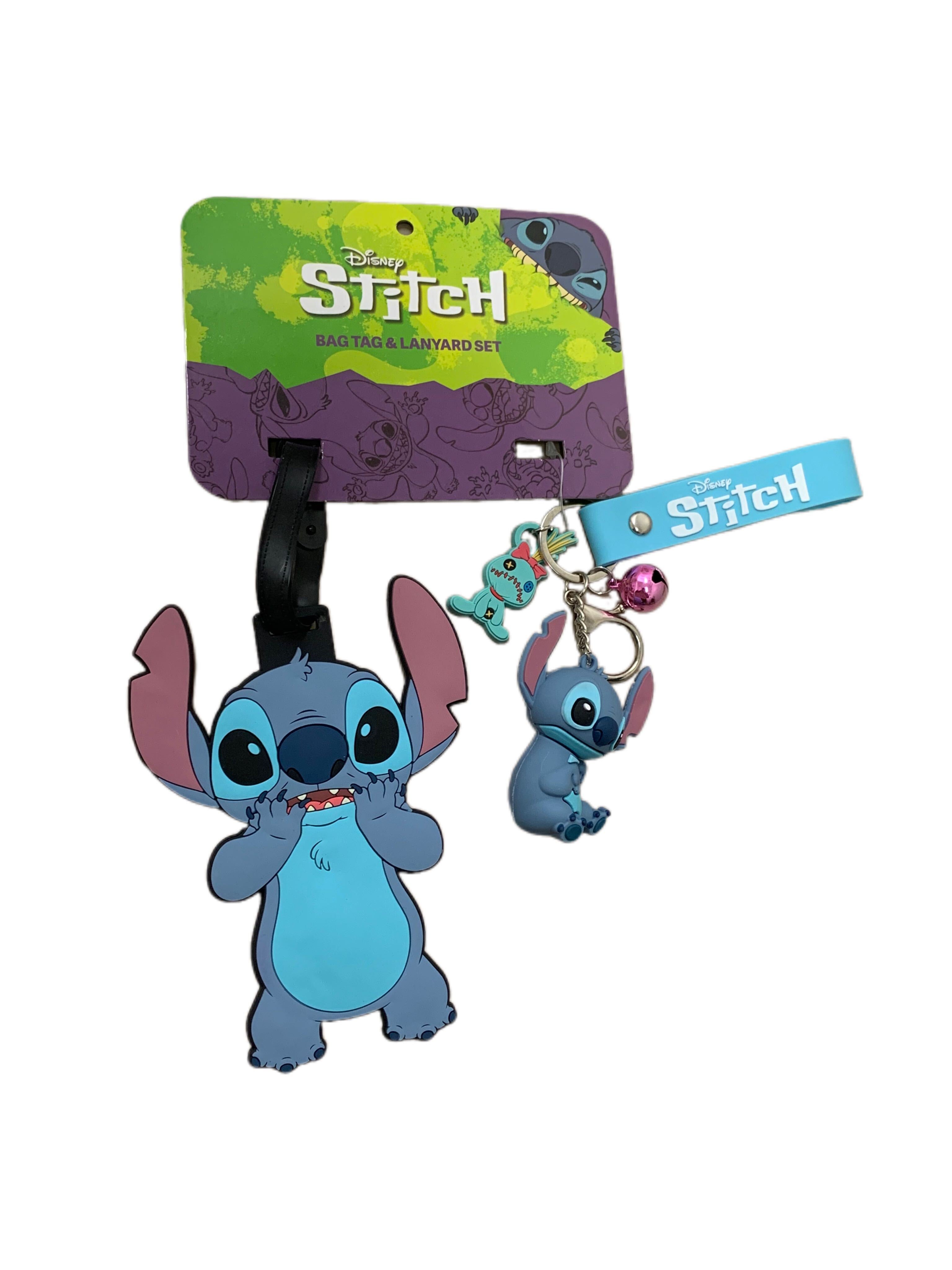 Disney Stitch Luggage Tag w/ Keychain & Charm