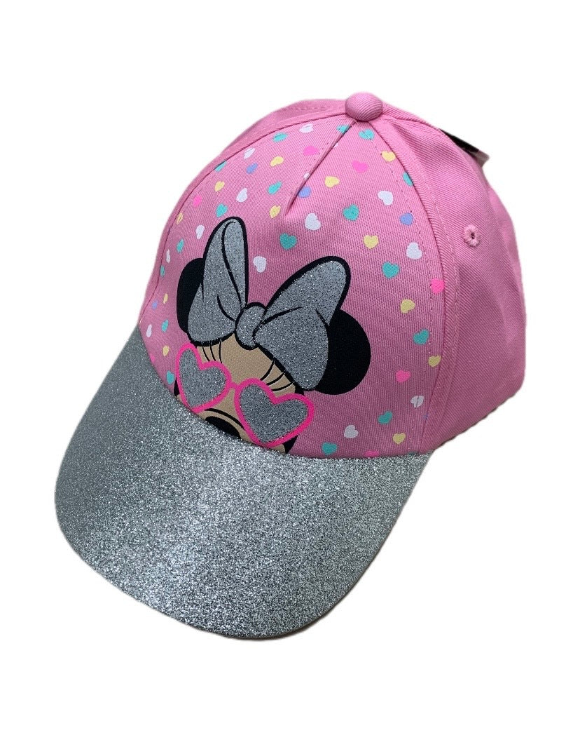 Minnie Mouse Glitter Bow Multi Hearts Pink Girl Hat