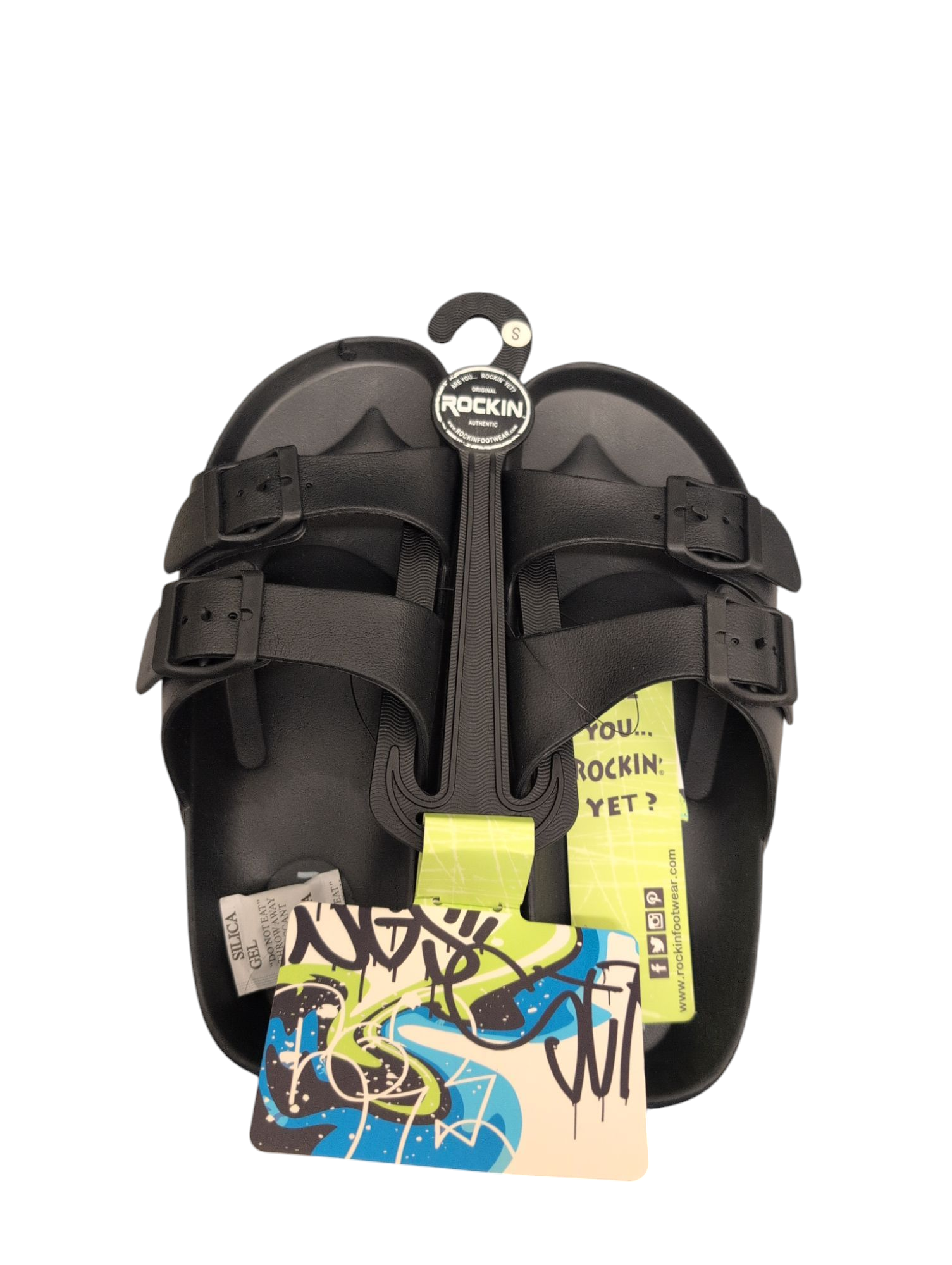 Huntington Buckle Unisex Black Sandal