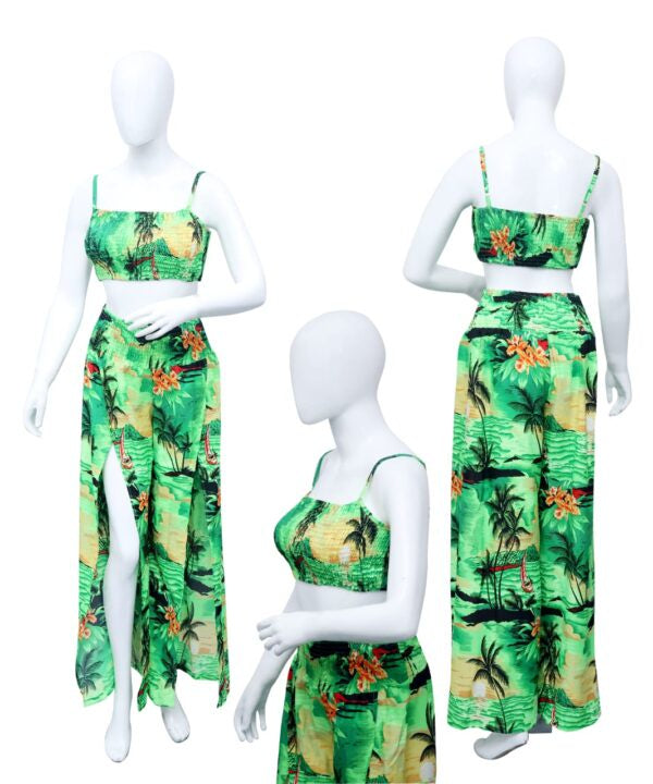 Ladies Dress Hawaiian Adjustable Top and Waist Palazzo Set Asst.
