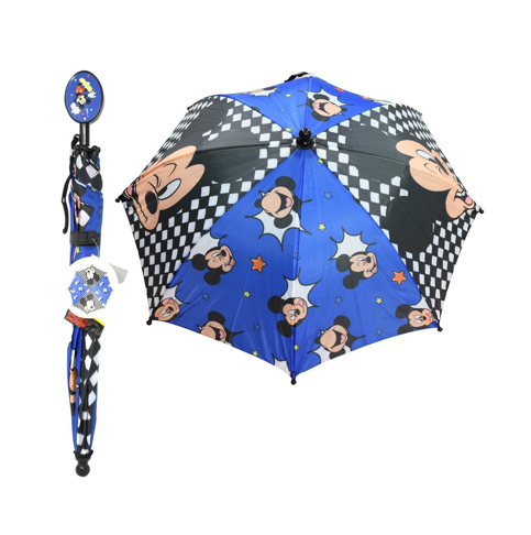 Mickey Umbrella Blue & Black Chess printing With Clamshell Handle