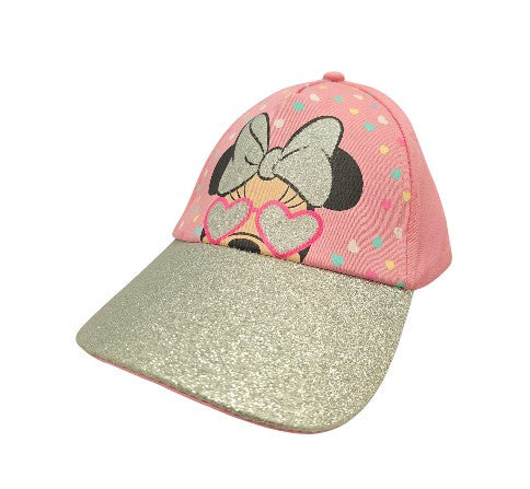 Minnie Mouse Glitter Bow Multi Hearts Pink Girl Hat