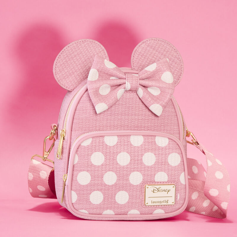 Minnie Mouse Woven Texture Convertible Mini Backpack & Crossbody Bag