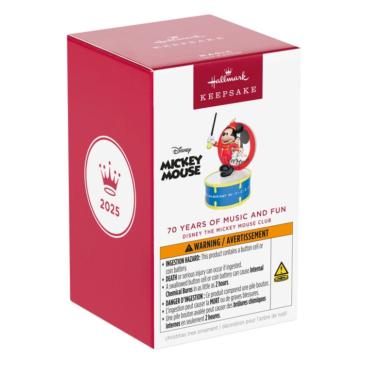 Hallmark Disney The Mickey Mouse Club 70 Years of Music and Fun Musical Ornament With Light