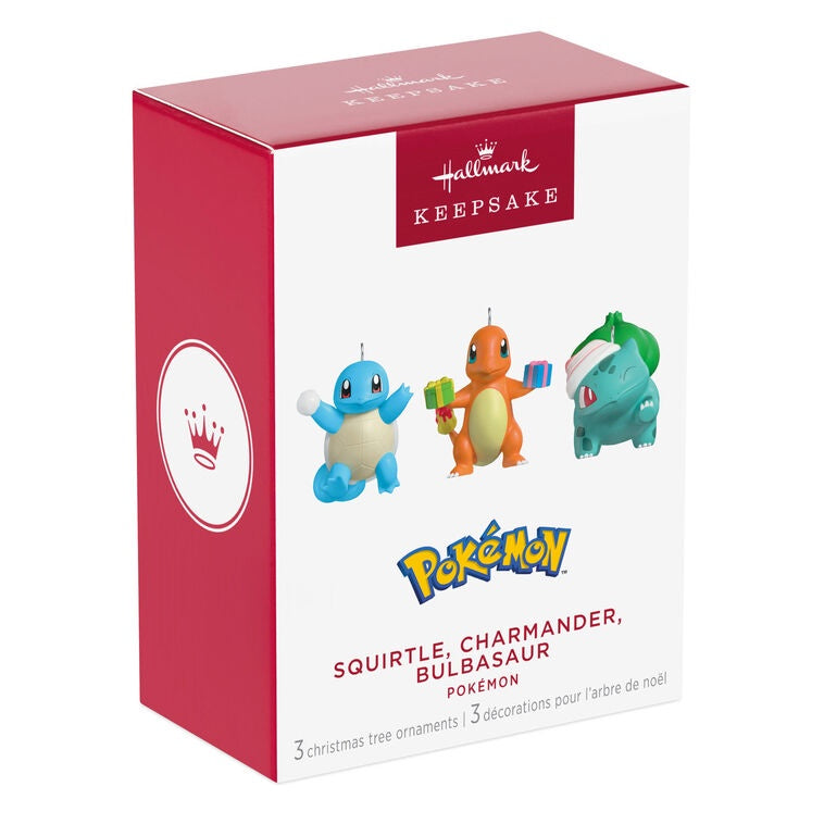 Hallmark Keepsake Mini Pokémon Squirtle, Charmander, Bulbasaur Ornaments, Set of 3