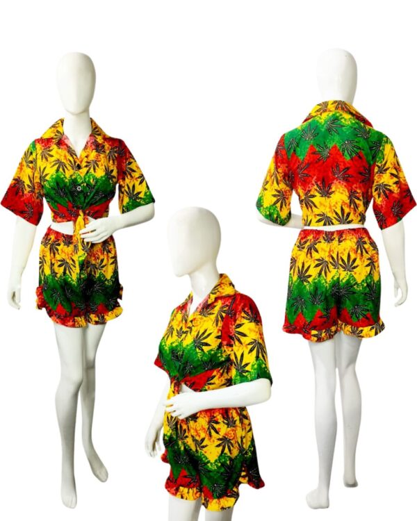 Ladies’ Hawaiian Dress Shirt & Short Set Assrt