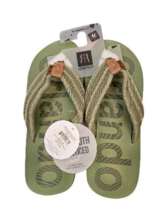 Orlando Mens Faded Flip Flop Olive-Medium