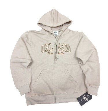 Oyster Zipper Front Long Sleeves Hooded Jacket