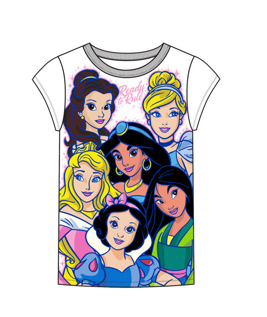 Disney Youth Girl Princess Rulz Tee Top White