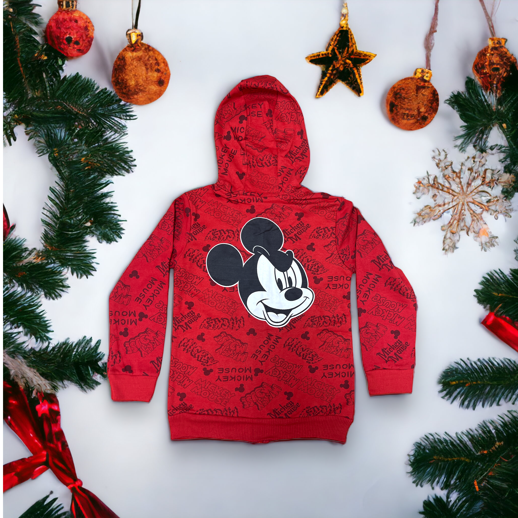 Toddlers Mickey Mouse Zipped Hoodie, Red