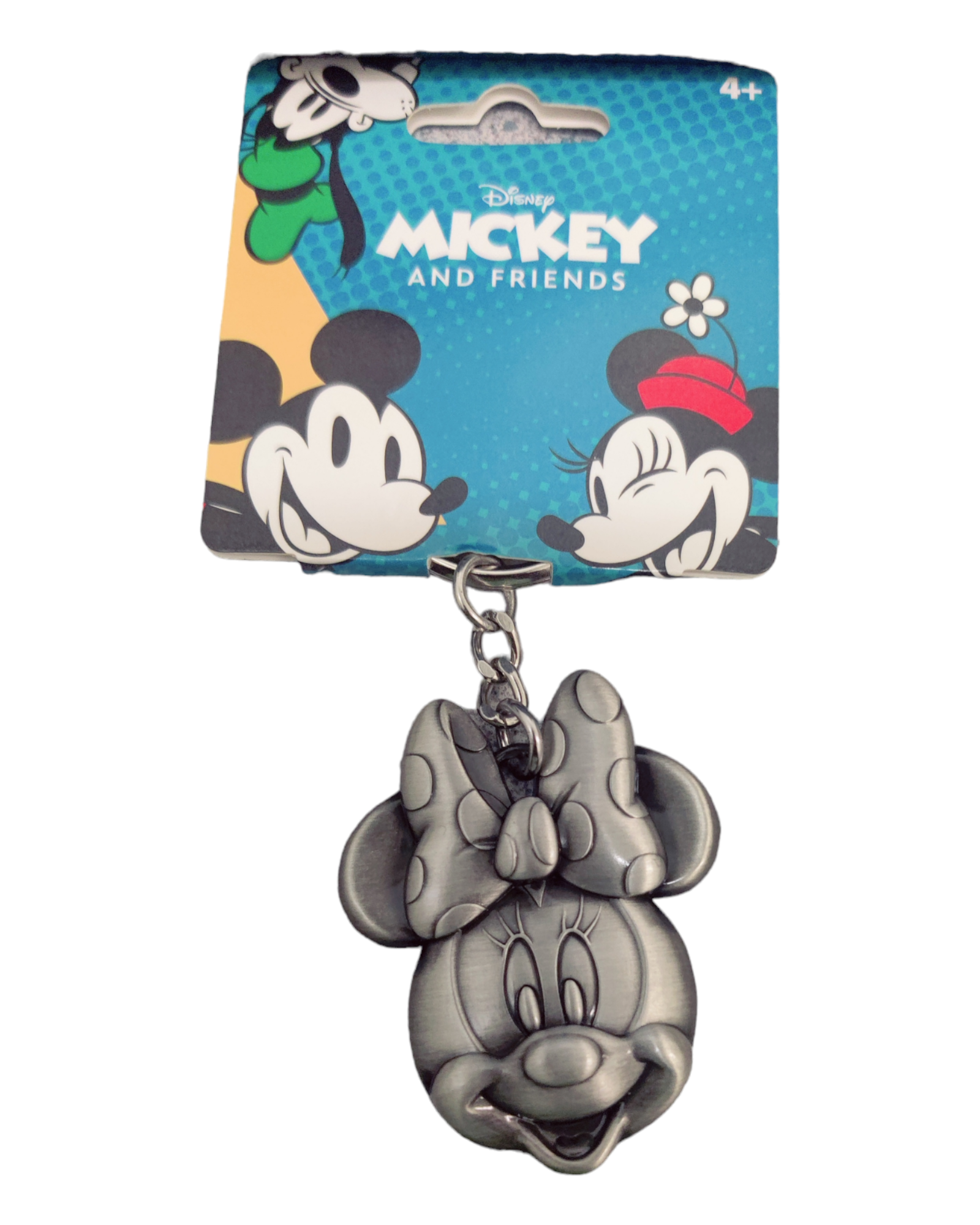 Minnie Face Pewter Metal Keychain