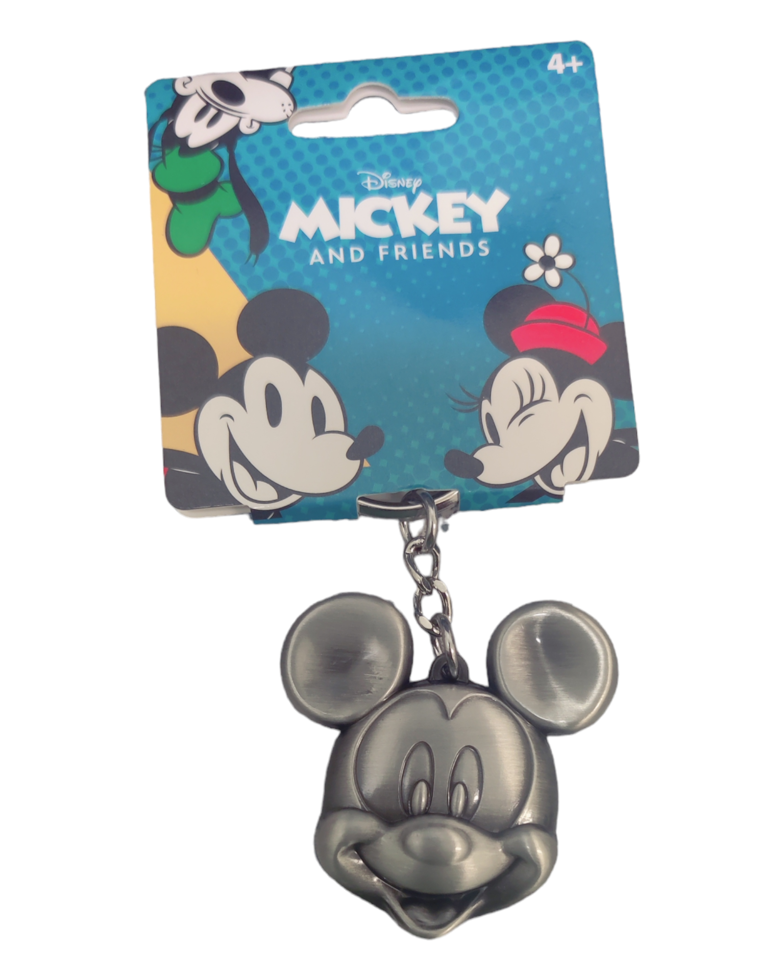Mickey Face Pewter Metal Keychain