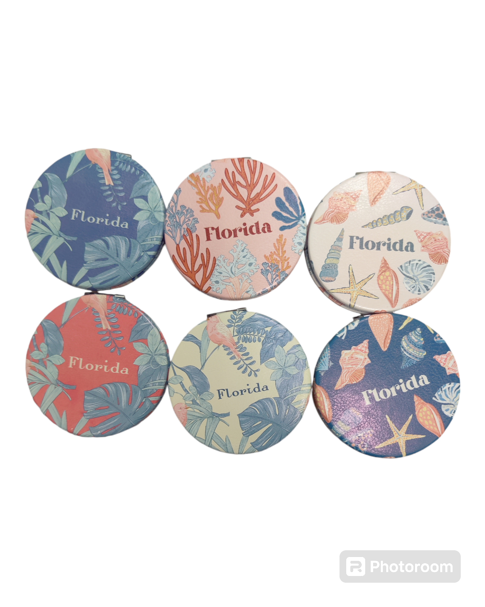 Florida Shoreline Picture Round Mirror Make up